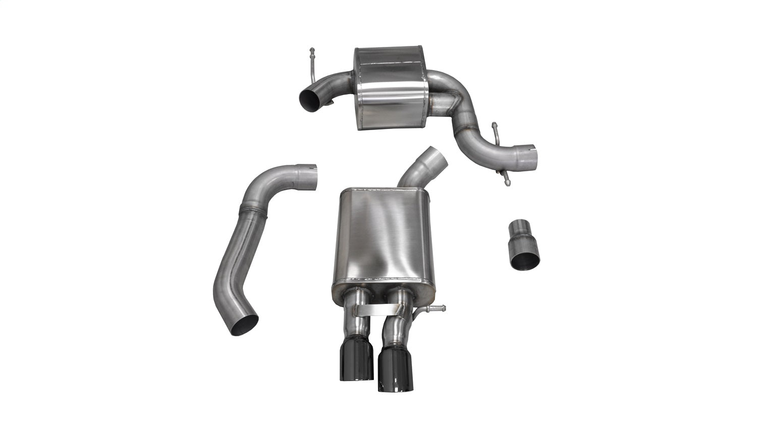 Corsa Performance 14598BLK 3.0in. Cat-Back Single Rear Exit with Twin 3.0in. Black PVD Pro-Series Tips Corsa Performance 14598BLK