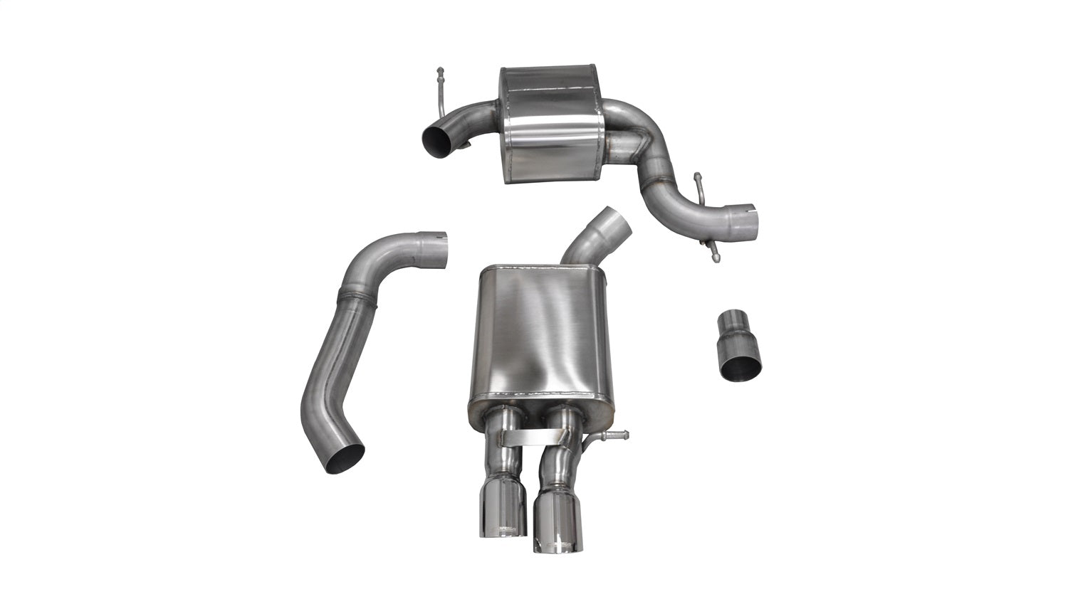 Corsa Performance 14598 3.0in. Cat-Back Single Rear Exit with Twin 3.0in. Polished Pro-Series Tips Corsa Performance 14598