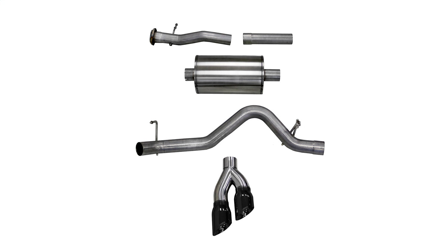 Corsa Performance 14745BLK 3.0in. Cat-Back Single Side Exit with Twin 4.0in. Black PVD Pro-Series Tips Corsa Performance 14745BLK