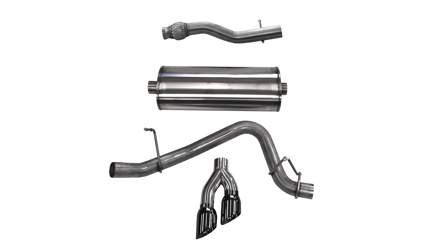 Corsa Performance 14748BLK 3.0in. Cat-Back Single Side Exit with Twin 4.0in. Black PVD Pro-Series Tips Corsa Performance 14748BLK
