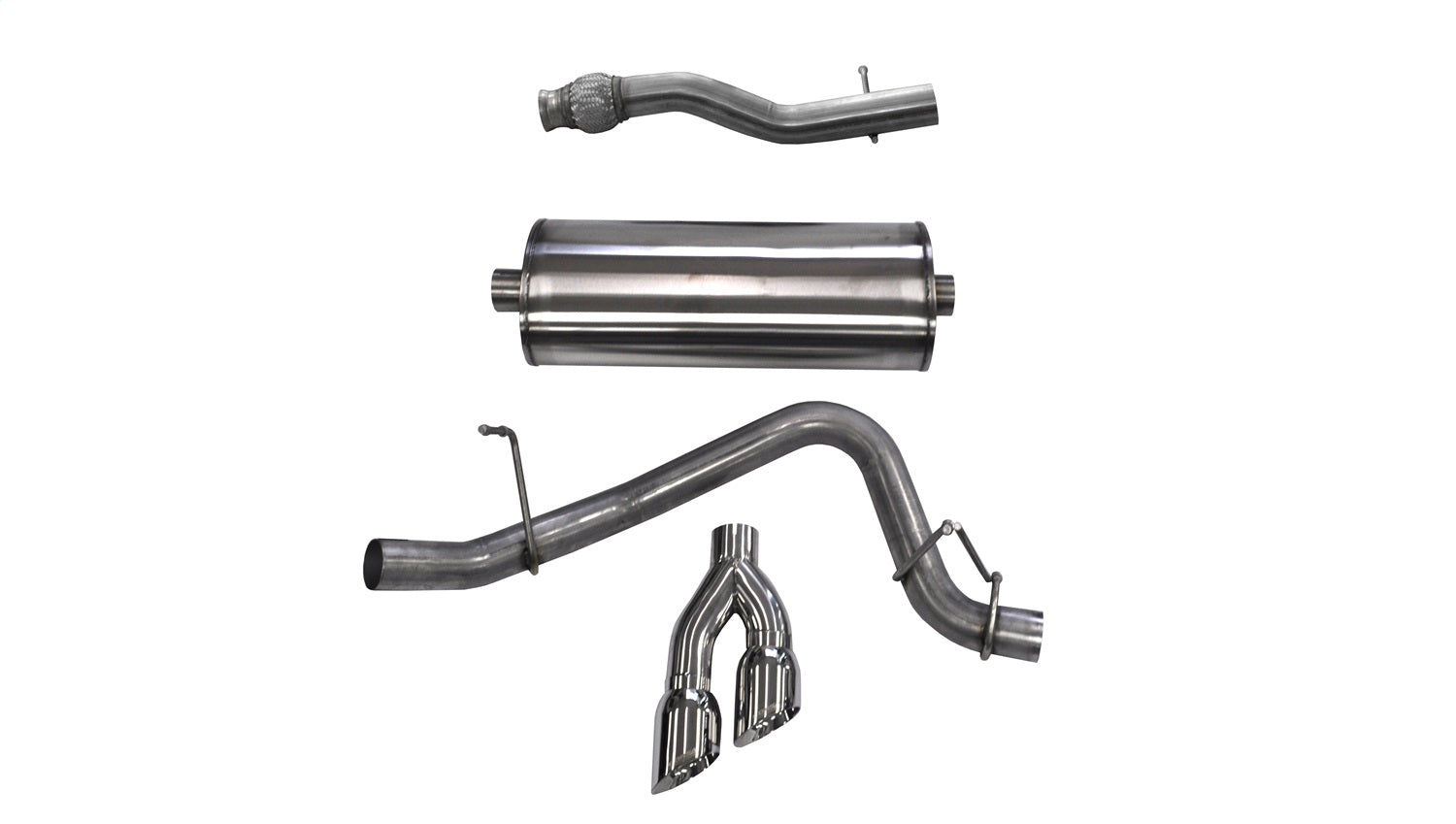 Corsa Performance 14748 3.0in. Cat-Back Single Side Exit with Twin 4.0in. Polished Pro-Series Tips Corsa Performance 14748