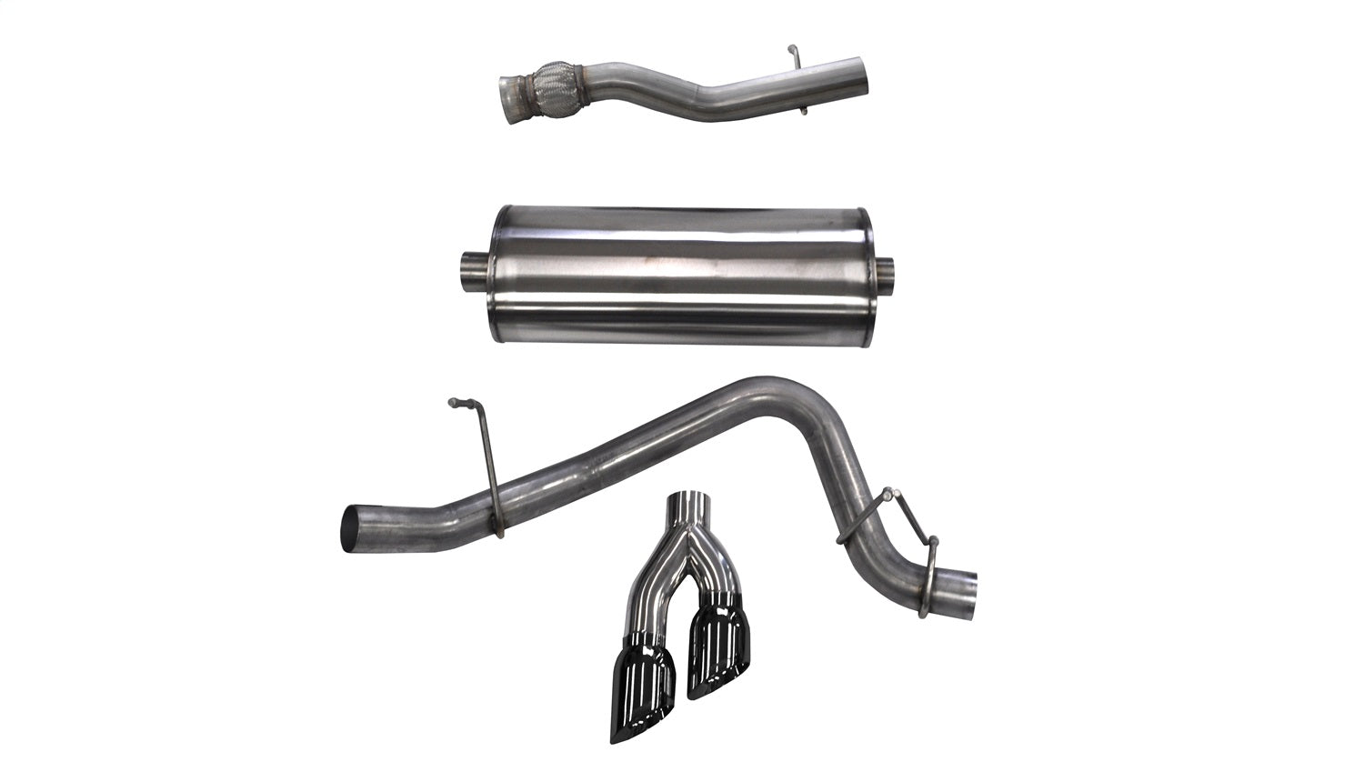 Corsa Performance 14749BLK 3.0in. Cat-Back Single Side Exit with Twin 4.0in. Black PVD Pro-Series Tips Corsa Performance 14749BLK