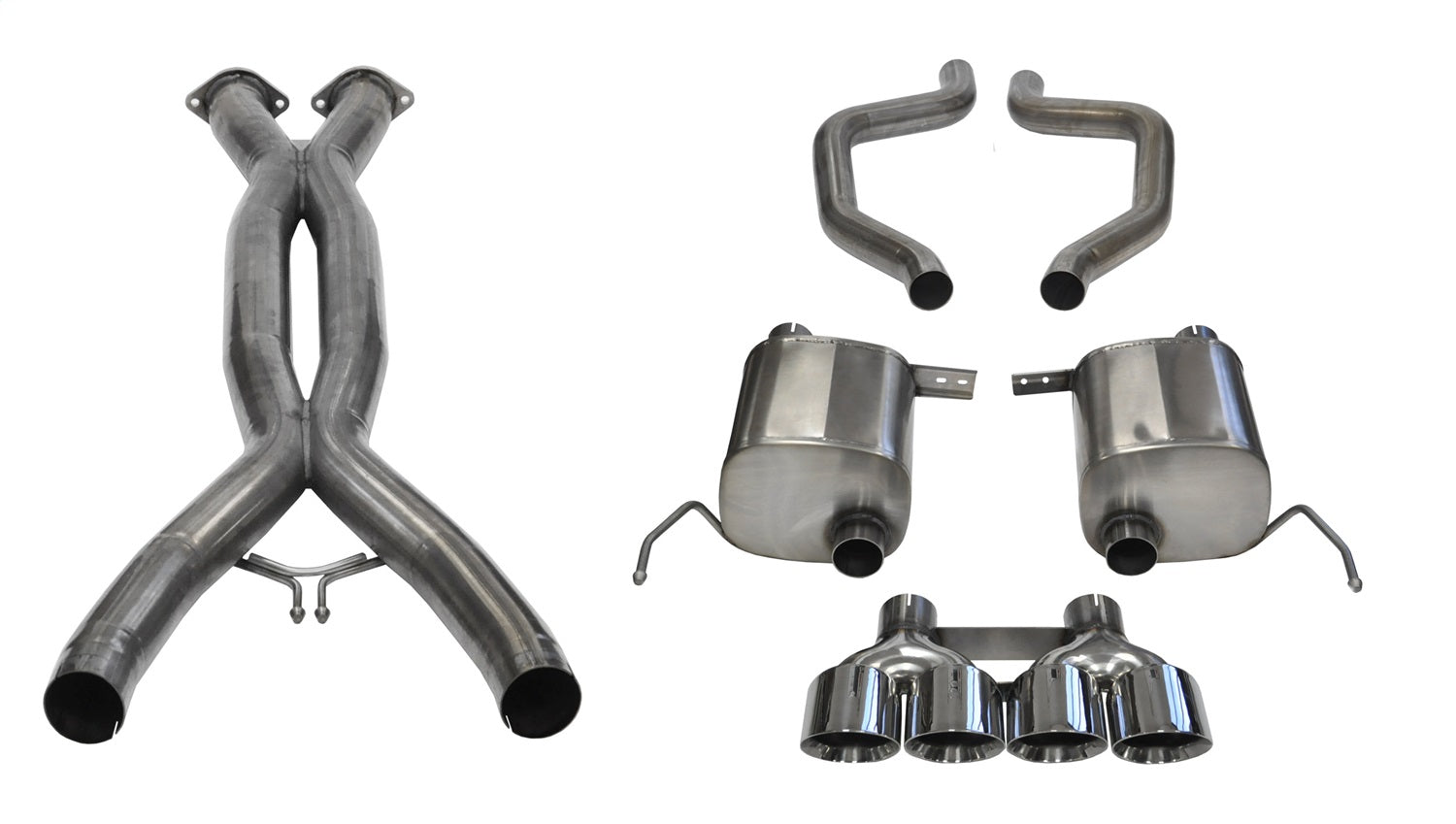 Corsa Performance 14766CB 2.75in. Cat-Back Dual Rear Exit with Quad 4.5in. Polished Pro-Series Tips Corsa Performance 14766CB
