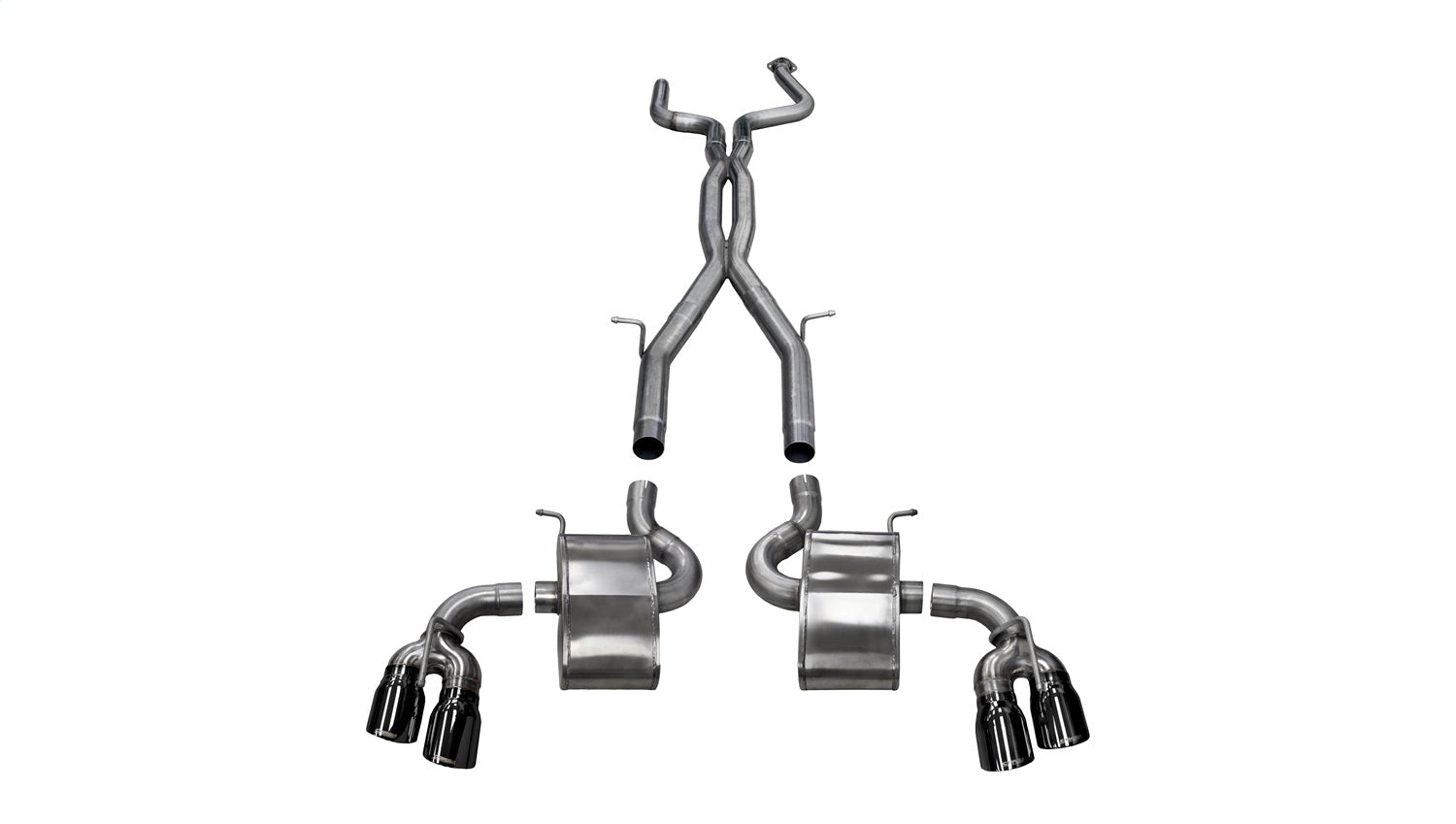 Corsa Performance 14772BLK 3.0in. Cat-Back Dual Rear Exit with Twin 4.0in. Black PVD Pro-Series Tips Corsa Performance 14772BLK