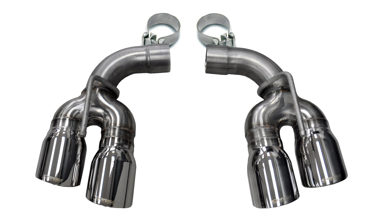 Corsa Performance 14774 Twin 4.0in. Polished Pro-Series Tip Kit (Clamps Included) Corsa Performance 14774