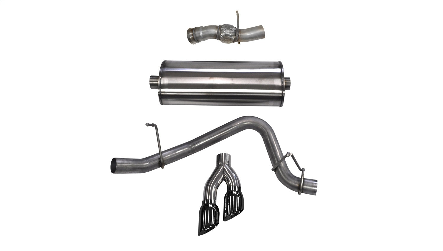 Corsa Performance 14826BLK 3.0in. Cat-Back Single Side Exit with Twin 4.0in. Black PVD Pro-Series Tips Corsa Performance 14826BLK
