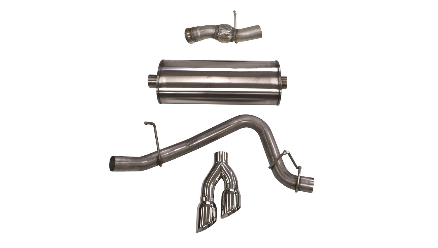 Corsa Performance 14826 3.0in. Cat-Back Single Side Exit with Twin 4.0in. Polished Pro-Series Tips Corsa Performance 14826