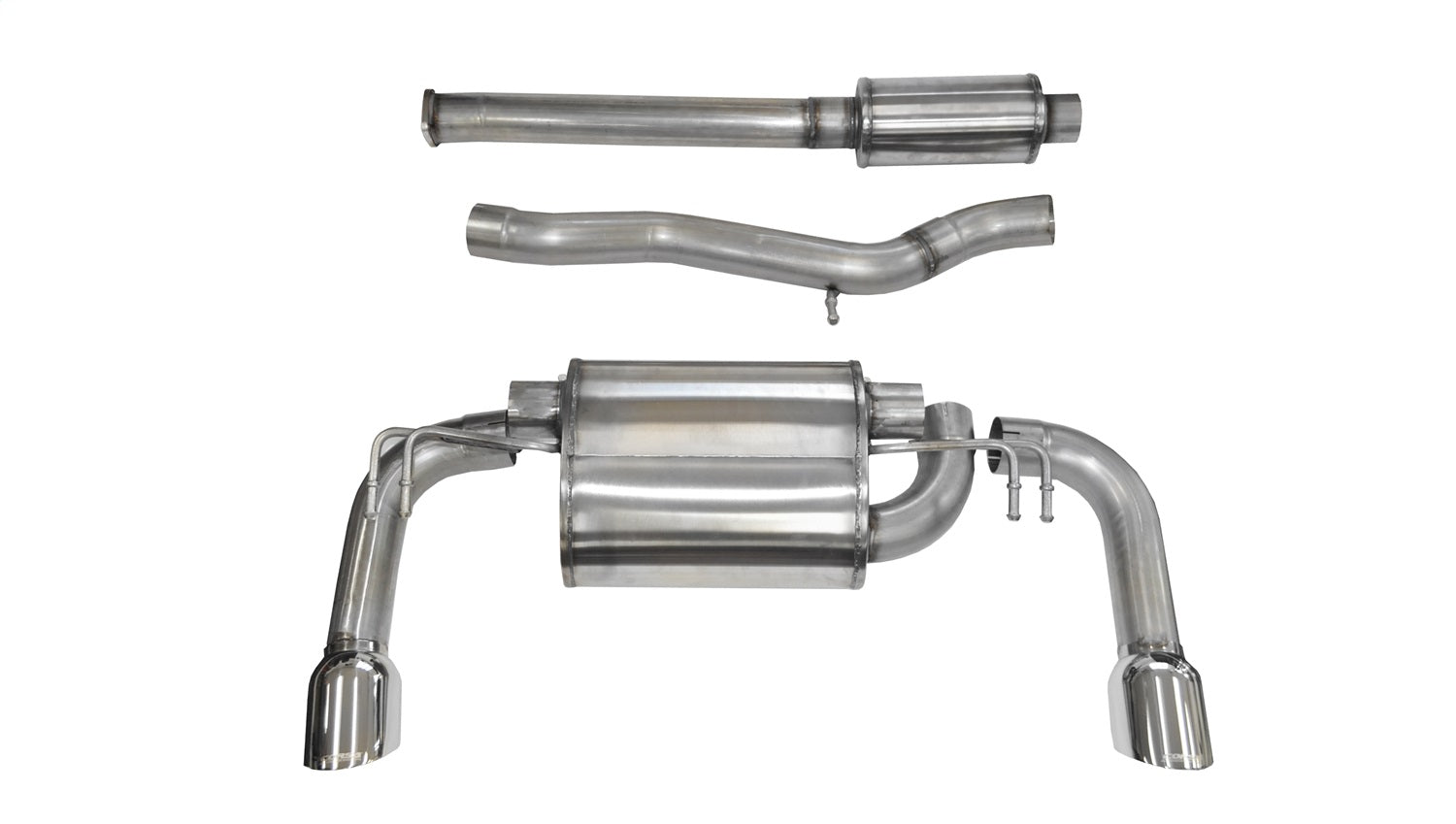 Corsa Performance 14858 3.0in. Cat-Back Dual Rear Exit with Single 4.5in. Polished Pro-Series Tips Corsa Performance 14858
