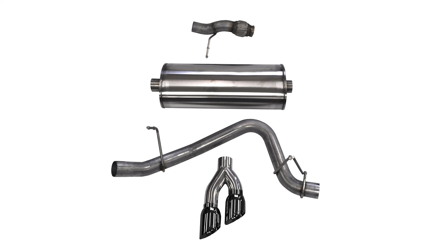 Corsa Performance 14859BLK 3.0in. Cat-Back Single Side Exit with Twin 4.0in. Black PVD Pro-Series Tips Corsa Performance 14859BLK
