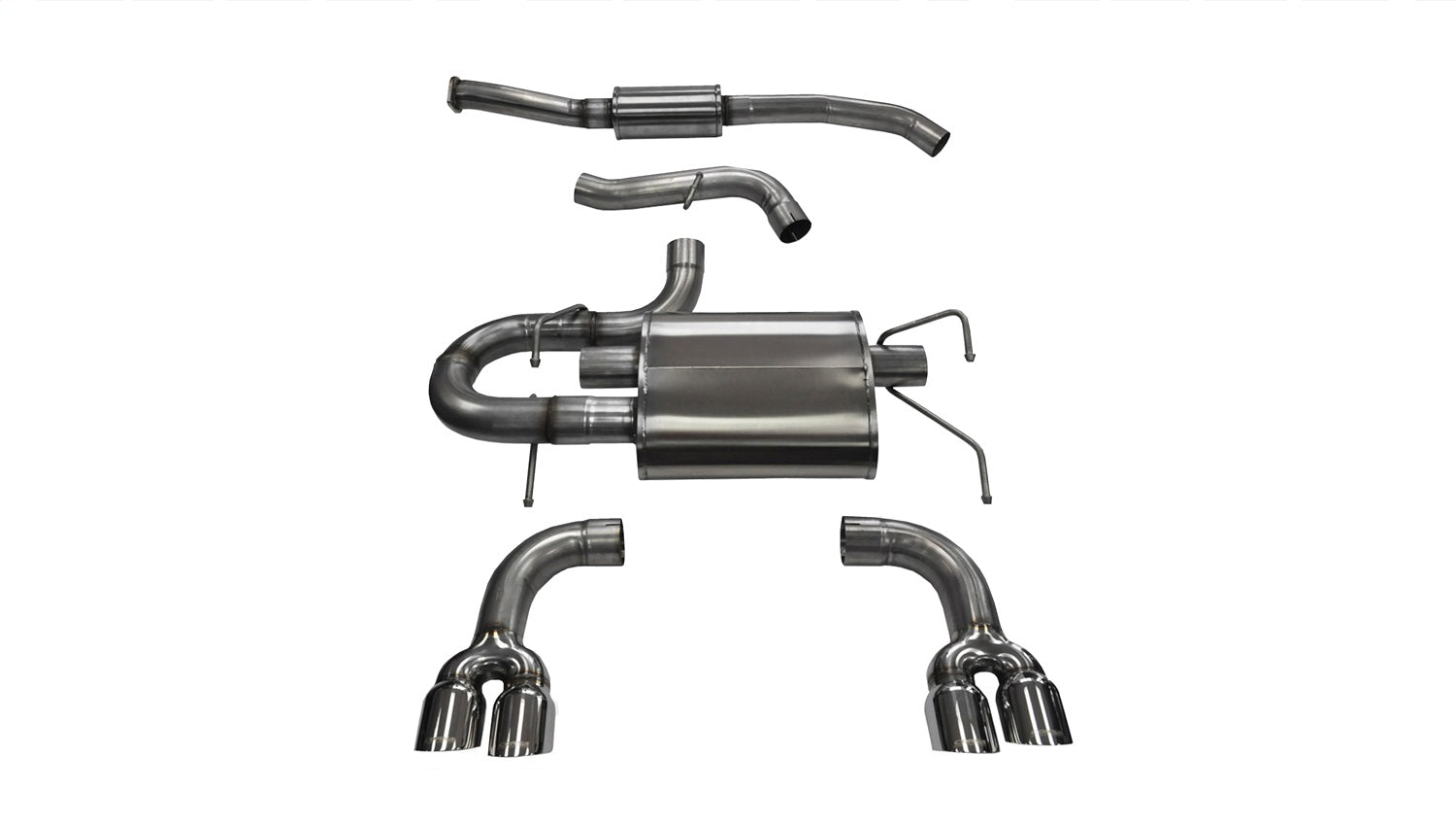 Corsa Performance 14862 3.0in. Cat-Back Dual Rear Exit with Twin 3.5in. Polished Pro-Series Tips Corsa Performance 14862