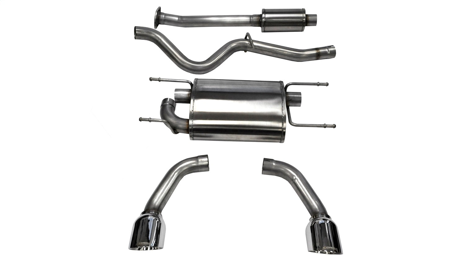 Corsa Performance 14864 2.5in. Cat-Back Dual Rear Exit with Single 4.5in. Polished Pro-Series Tips Corsa Performance 14864