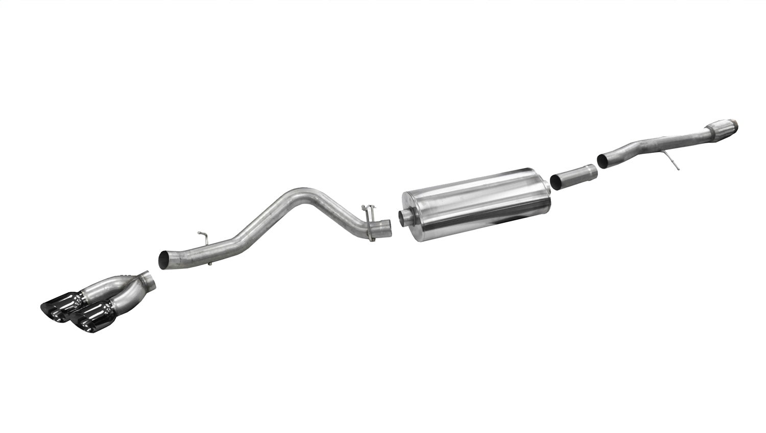Corsa Performance 14866BLK 3.5in. Cat-Back Single Side Exit with Twin 4.5in. Black PVD Pro-Series Tips Corsa Performance 14866BLK