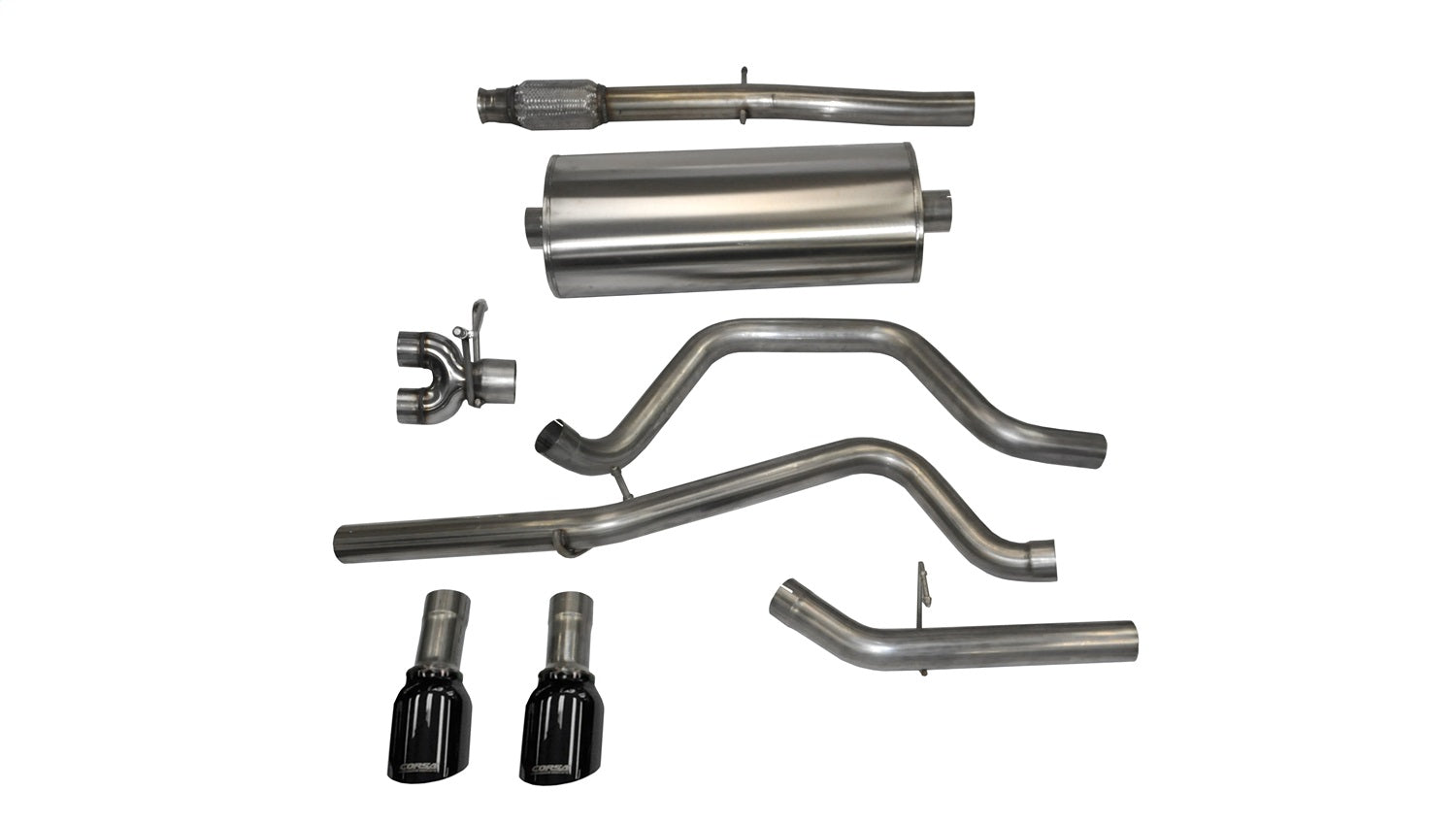 Corsa Performance 14869BLK 3.0in. Cat-Back Dual Rear Exit with Single 4.0in. Black PVD Pro-Series Tips Corsa Performance 14869BLK