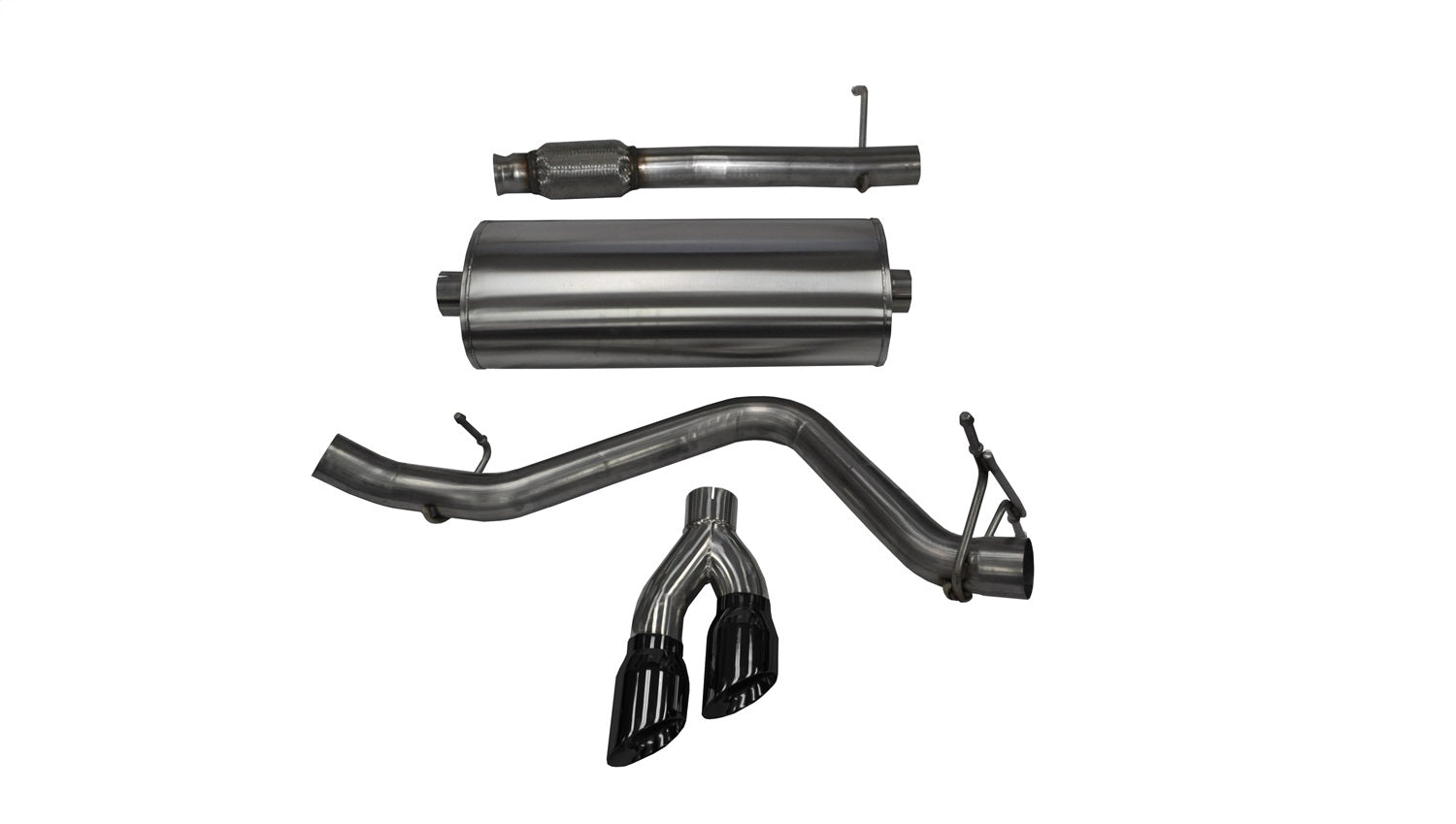Corsa Performance 14872BLK 3.0in. Cat-Back Single Side Exit with Twin 4.0in. Black PVD Pro-Series Tips Corsa Performance 14872BLK