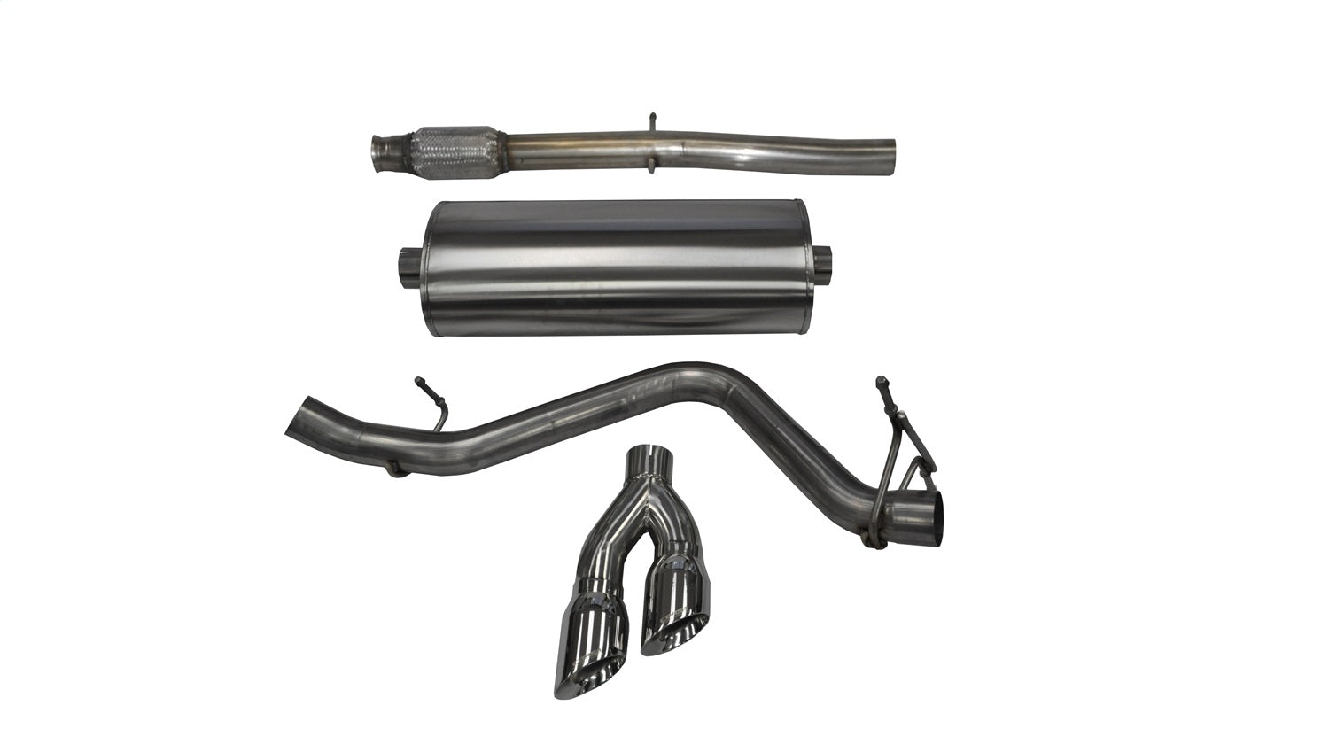 Corsa Performance 14874 3.0in. Cat-Back Single Side Exit with Twin 4.0in. Polished Pro-Series Tips Corsa Performance 14874