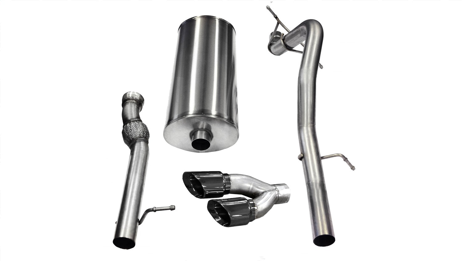 Corsa Performance 14882BLK 3.0in. Cat-Back Single Side Exit with Twin 4.0in. Black PVD Pro-Series Tips Corsa Performance 14882BLK