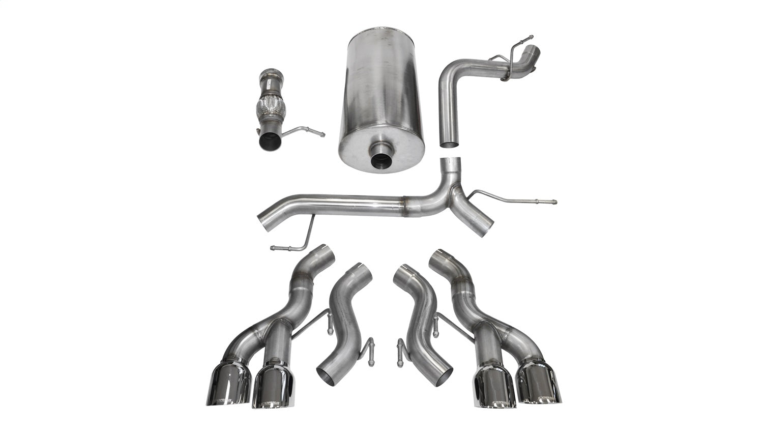 Corsa Performance 14887 3.0in. Cat-Back Dual Rear Exit Exhaust System with Factory Bezels Corsa Performance 14887