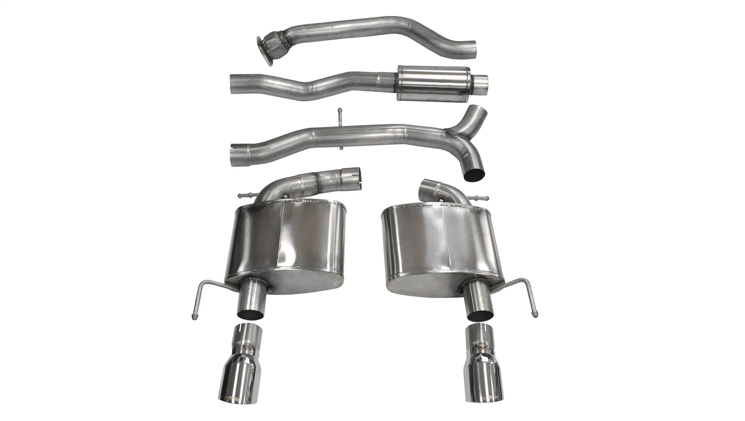 Corsa Performance 14888 3.0in. Cat-Back Dual Rear Exit with Single 4.0in. Polished Pro-Series Tips Corsa Performance 14888
