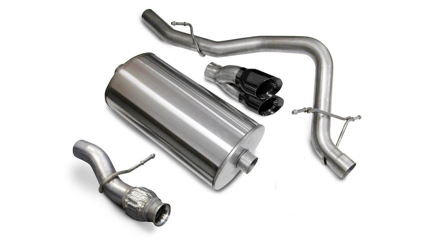 Corsa Performance 14912BLK 3.0in. Cat-Back Single Rear Exit with Twin 4.0in. Black PVD Pro-Series Tips Corsa Performance 14912BLK