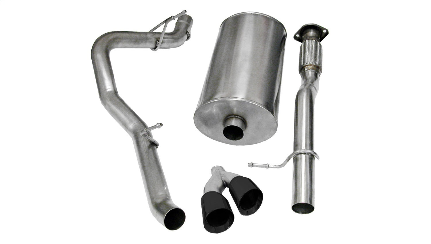 Corsa Performance 14914BLK 3.0in. Cat-Back Single Side Exit with Twin 4.0in. Black PVD Pro-Series Tips Corsa Performance 14914BLK