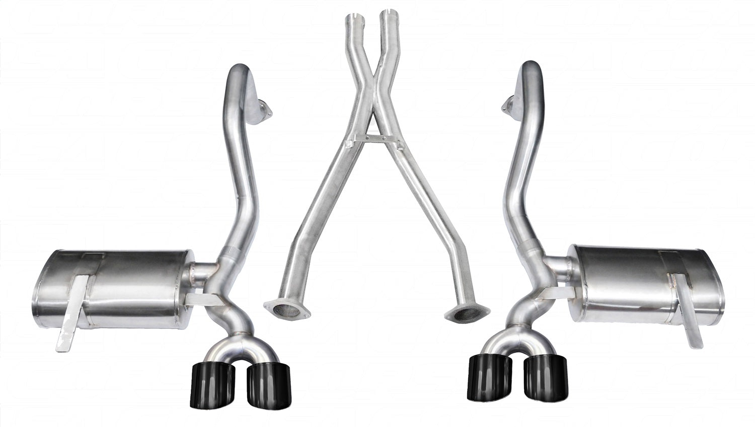 Corsa Performance 14962BLK 2.5in. Cat-Back Dual Rear Exit with Twin 4.0in. Black PVD Pro-Series Tips Corsa Performance 14962BLK