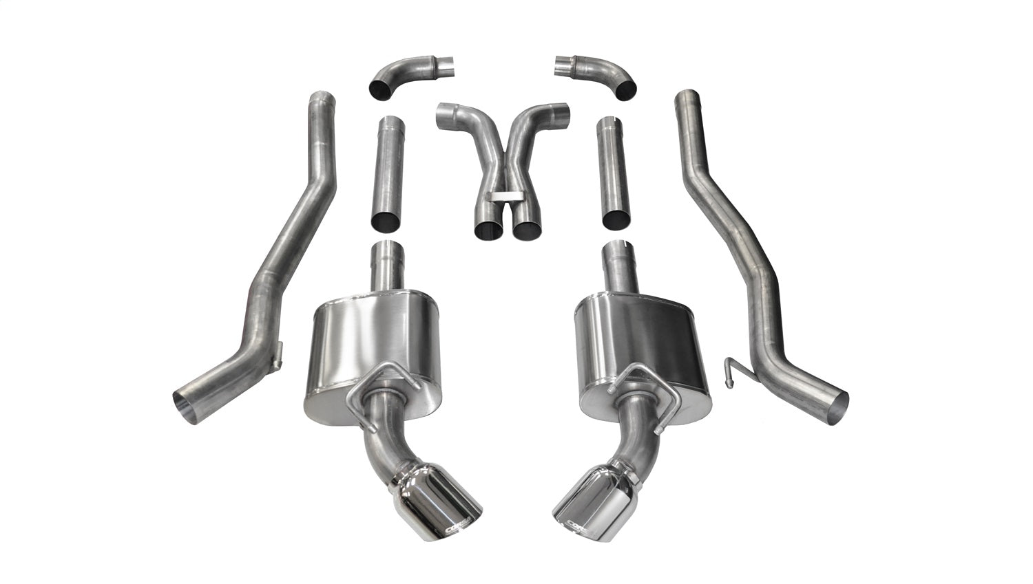 Corsa Performance 14968 3.0in. Cat-Back Dual Rear Exit with Single 4.5in. Polished Pro-Series Tips Corsa Performance 14968