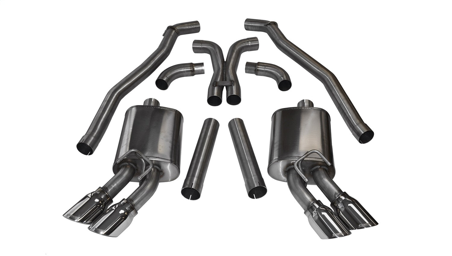 Corsa Performance 14971 3.0in. Cat-Back Dual Rear Exit with Twin 4.0in. Polished Pro-Series Tips Corsa Performance 14971