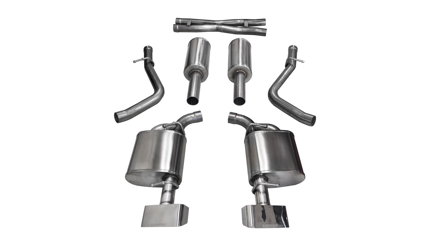 Corsa Performance 14975 2.5in. Cat-Back Dual Rear Exit with GTX2 Polished Tips Corsa Performance 14975