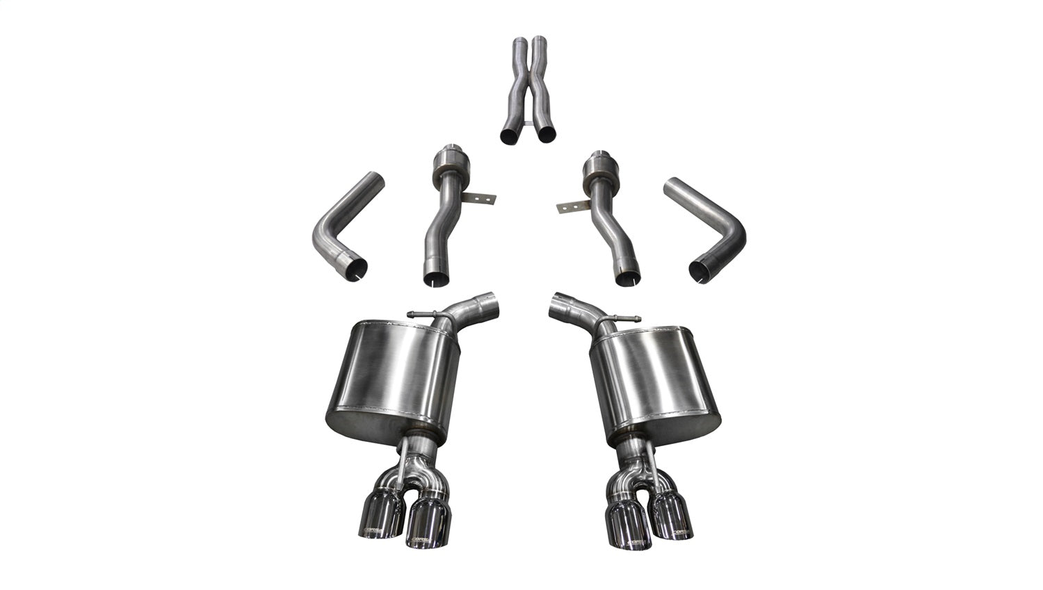 Corsa Performance 14987 2.75in. Cat-Back Dual Rear Exit with Twin 3.5in. Polished Pro-Series Tips Corsa Performance 14987