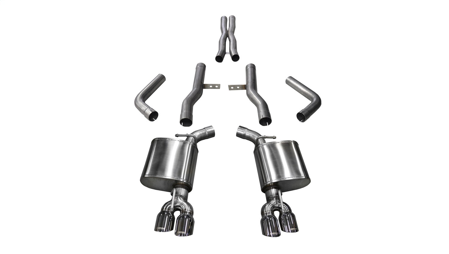 Corsa Performance 14989 2.75in. Cat-Back Dual Rear Exit with Twin 3.5in. Polished Pro-Series Tips Corsa Performance 14989