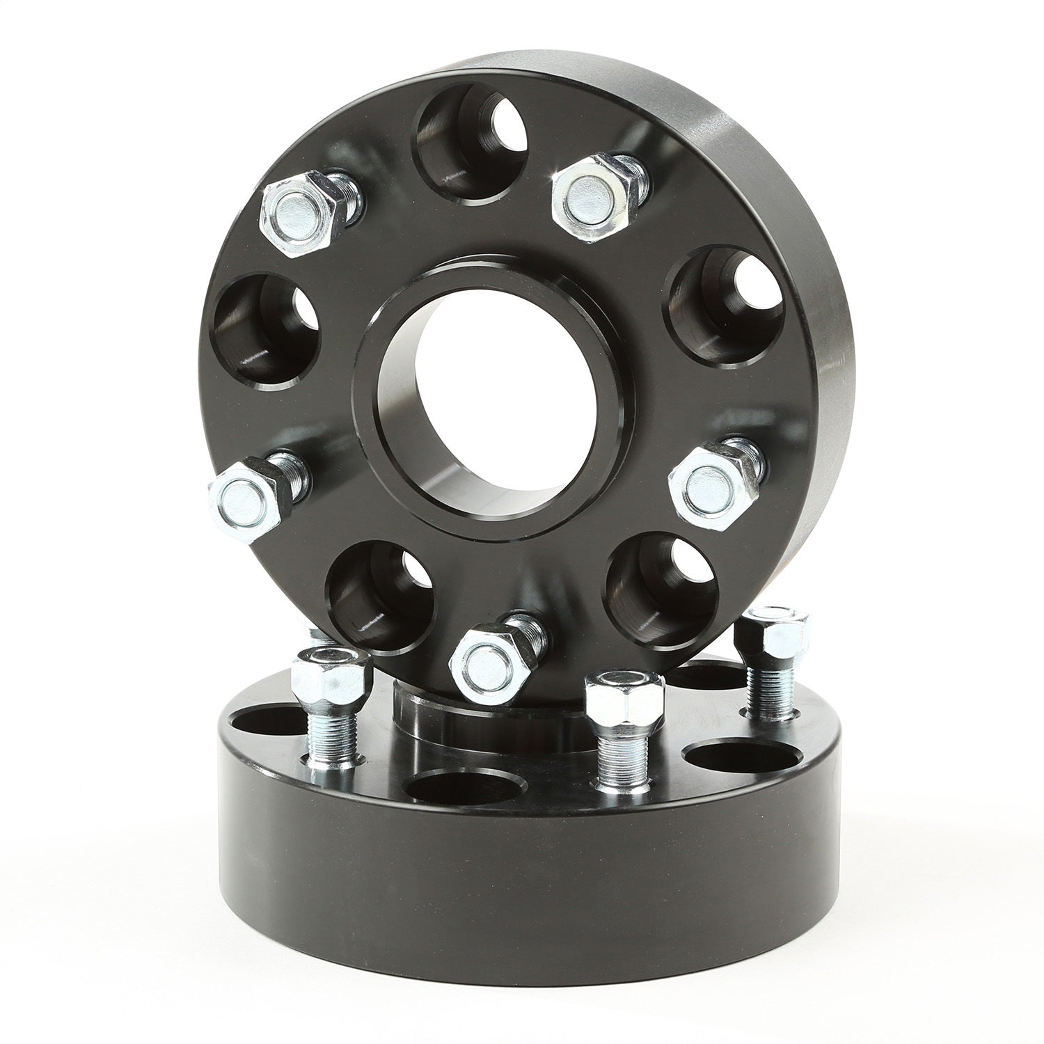 Rugged Ridge 15201.17 Wheel Spacer Kit; Pair; 1.75 Inch; 5 on5 in. Bolt Pattern; Black Aluminum; Rugged Ridge 15201.17