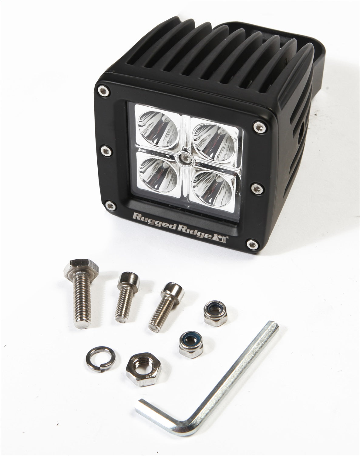 Rugged Ridge 15209.03 LED Driving Light; 3 in. Square; 16 Watt; Black Powder Coated Aluminum; Rugged Ridge 15209.03