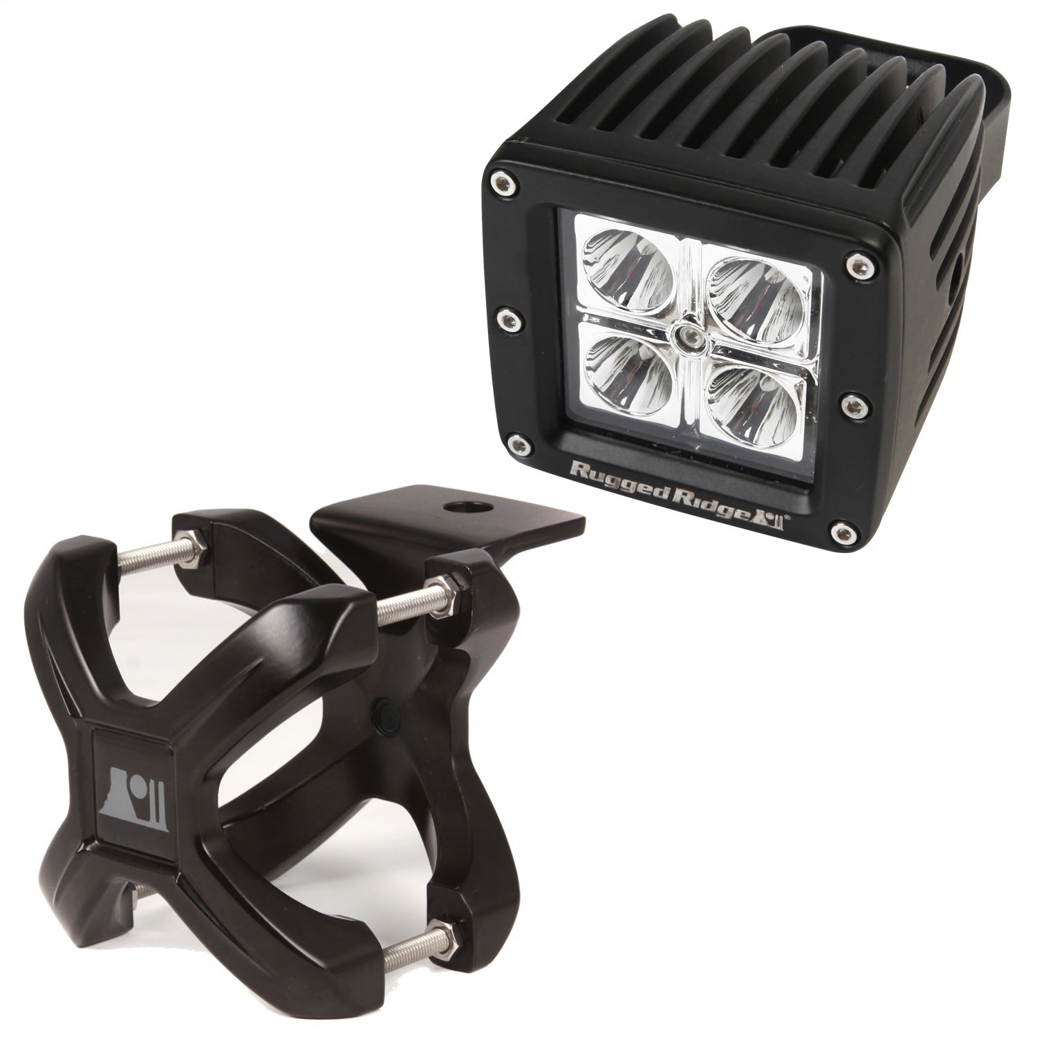 Rugged Ridge 15210.21 X-Clamp And LED Light Kit; Small; Black; Square; 1 Piece; Rugged Ridge 15210.21