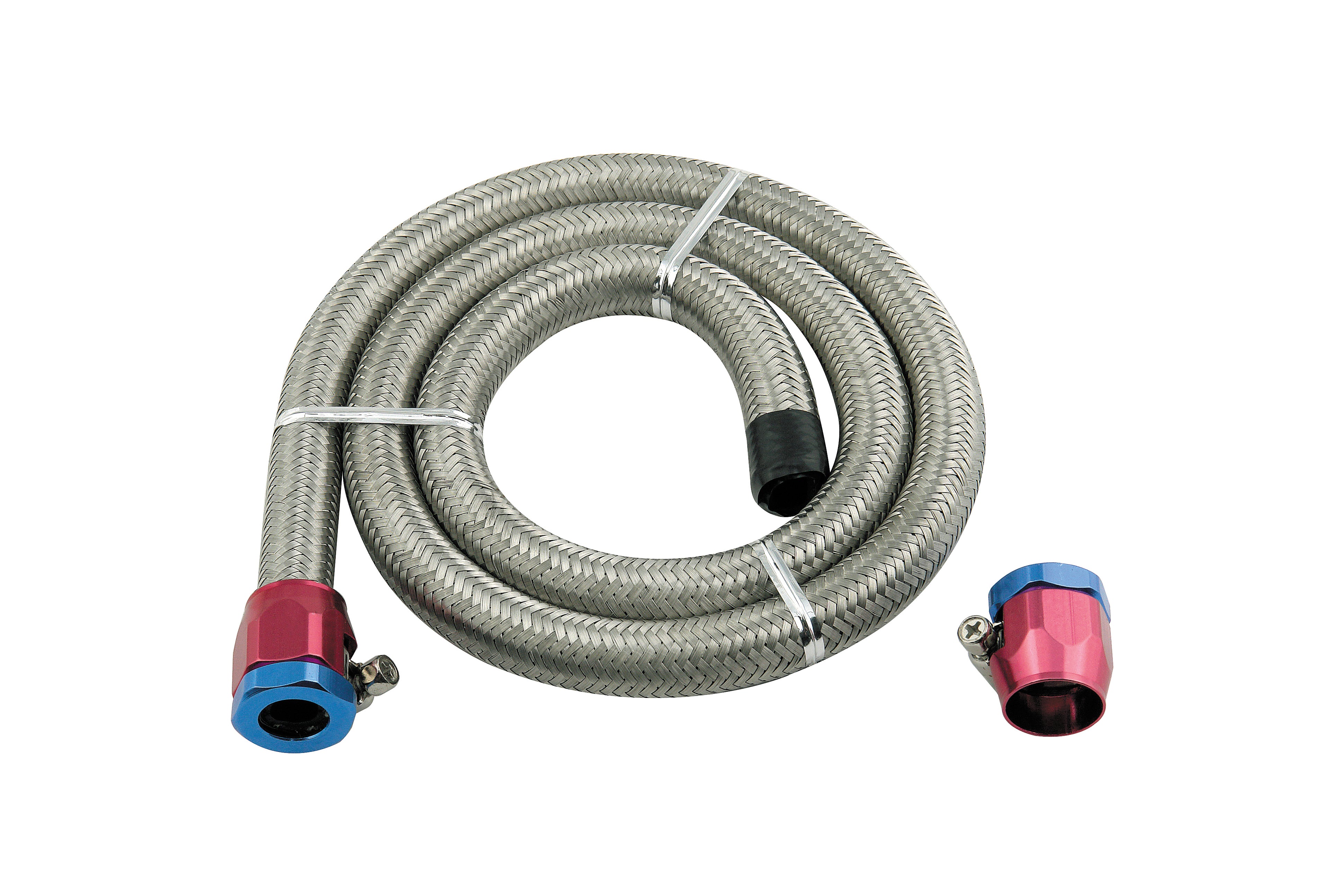 Mr Gasket 1526 Steel Braided Fuel Line Kit; Tube ID 3/8 in.; 3 ft. Long; Mr Gasket 1526