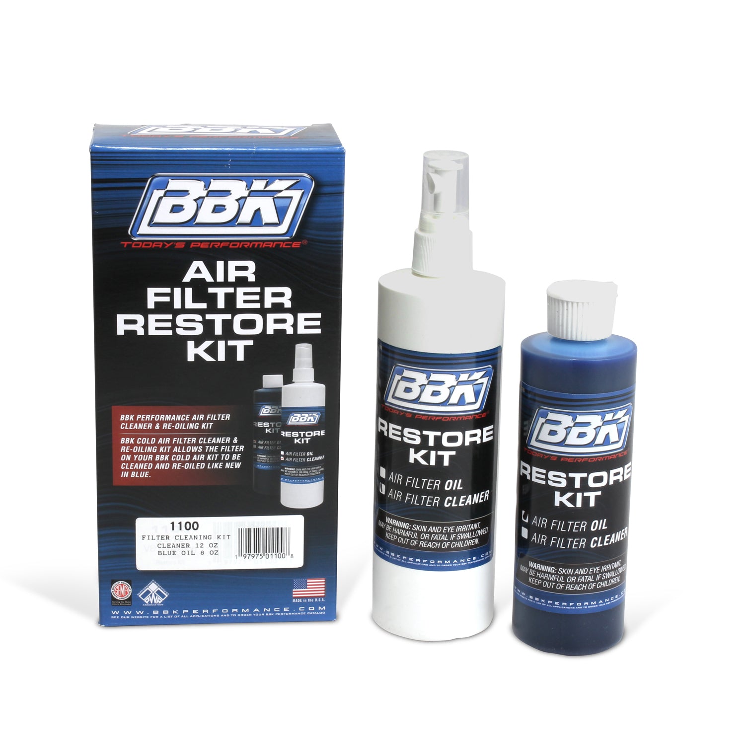BBK Performance Parts 1100 BBK AIR FILTER CLEANER & BLUE RE-OILING KIT - UNIVERSAL BBK Performance Parts 1100