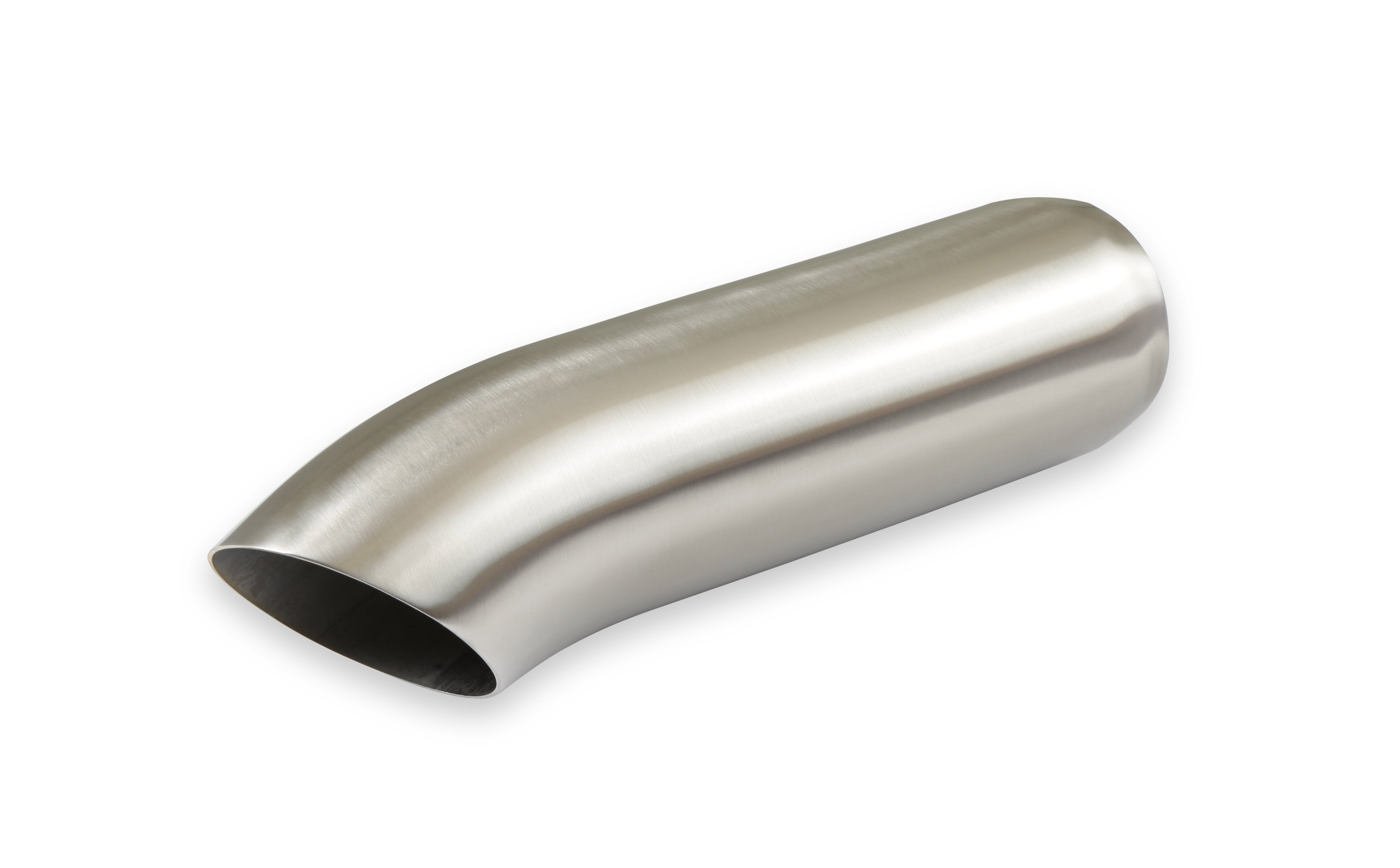 Exhaust Tip - 3.00 in. Turn Down Brushed SS Fits 2.50 in. Tubing - weld on