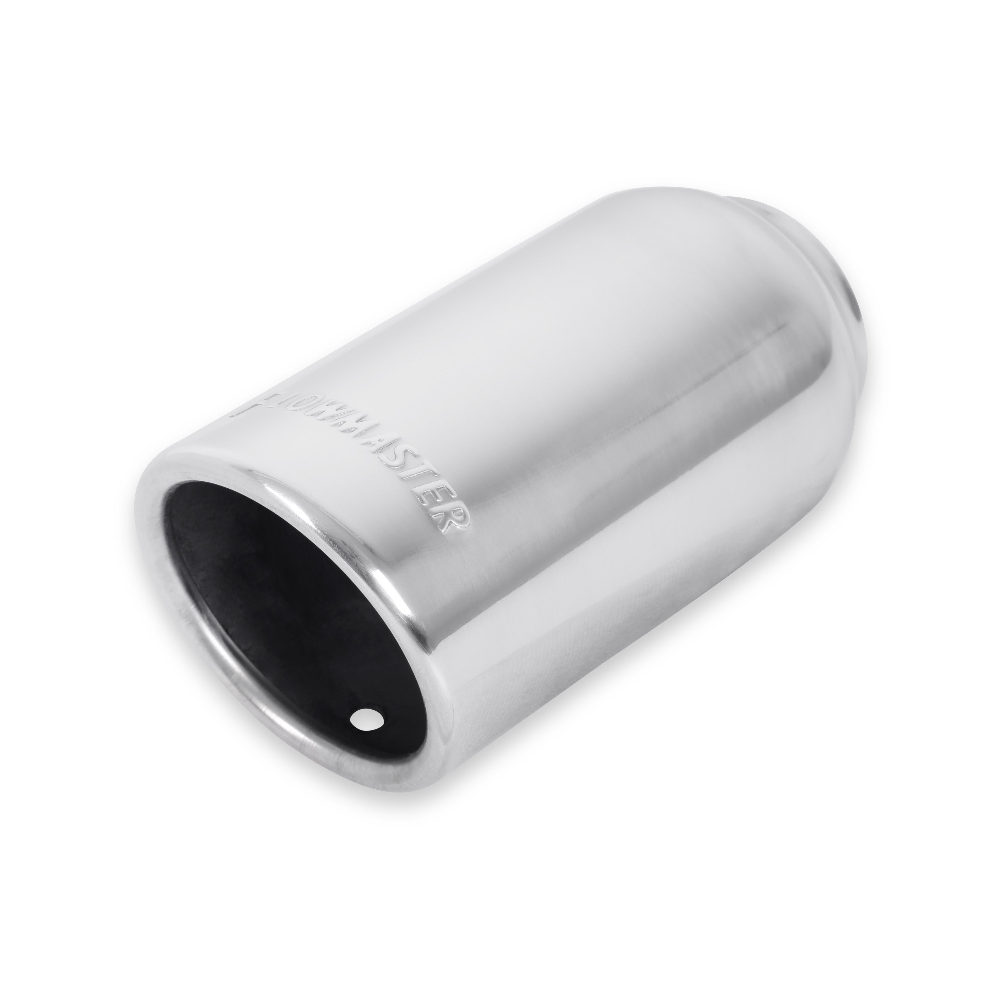 Exhaust Tip - 3.00 in. Rolled Angle Polished SS Fits 2.00 in. Tubing - weld on