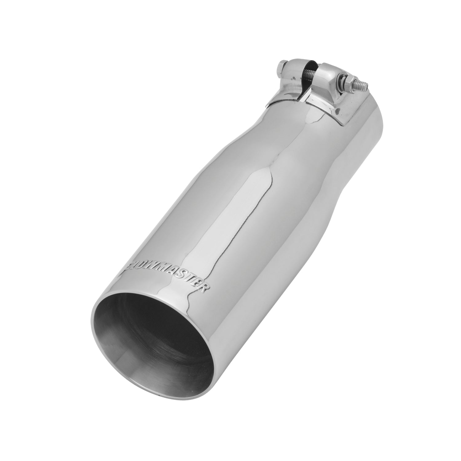 Exhaust Tip - 3.00 in. Straight Cut Polished SS Fits 2.25 in. Tubing - Clamp on