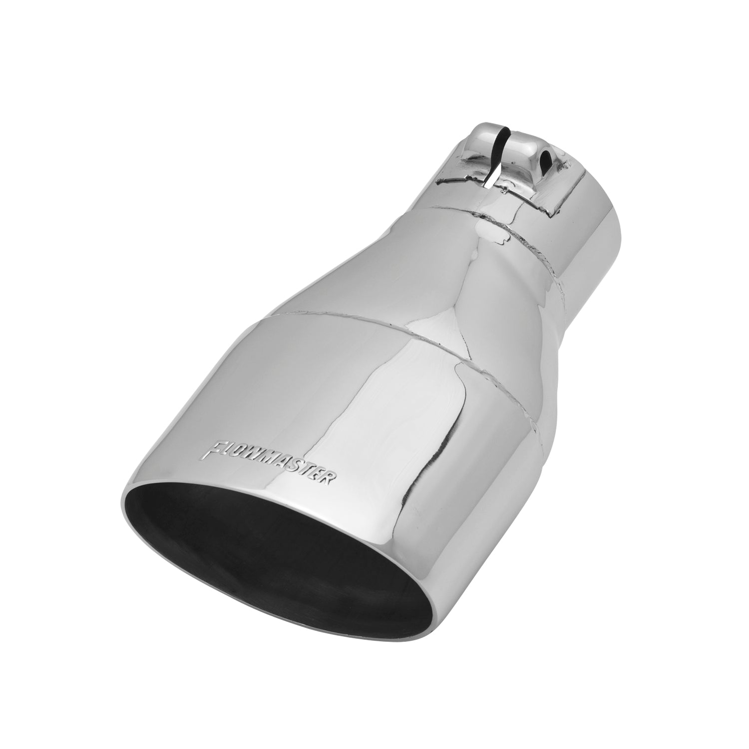 Exhaust Tip - 3.5 x 5.5 in Oval Straight Cut Polished SS Fits 3.00 in. -Clamp on