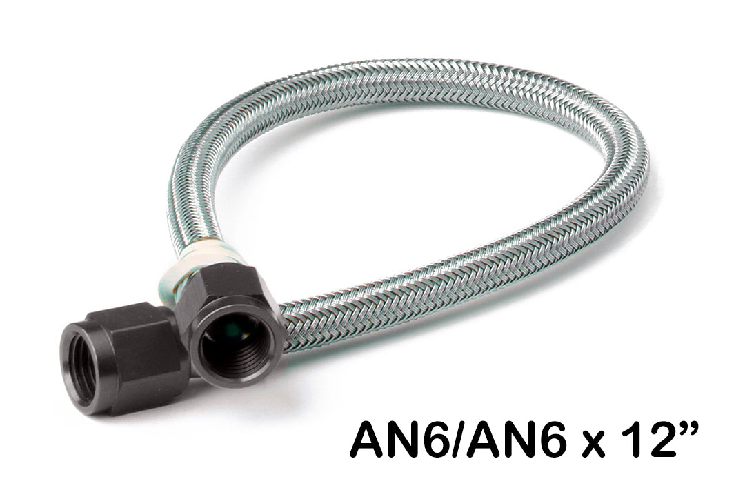 NOS/Nitrous Oxide System 15400BNOS Stainless Steel Braided Hose; -6AN; 12 in.; Black; NOS/Nitrous Oxide System 15400BNOS