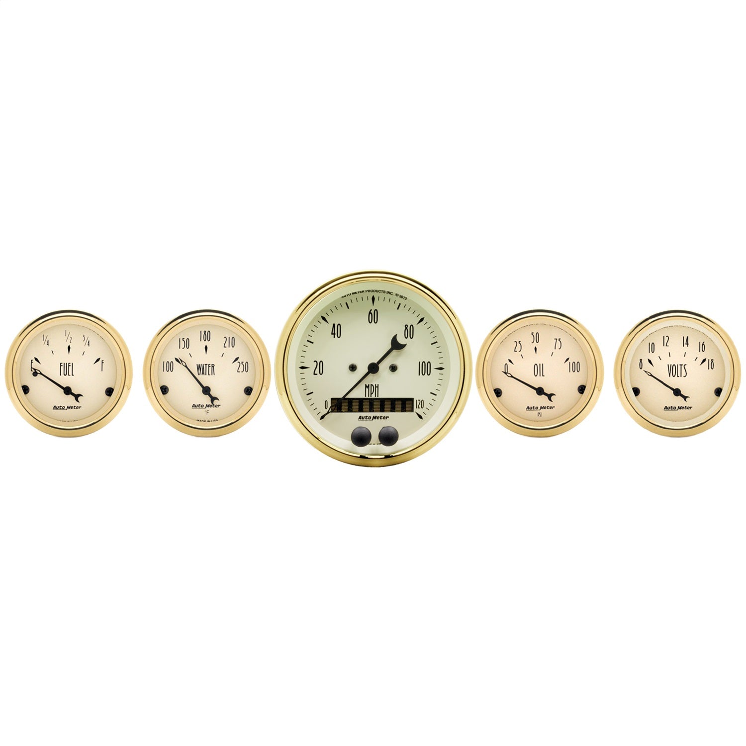 AutoMeter 1550 GAUGE KIT; 5 PC.; 3 3/8in./2 1/16in.; GPS SPEEDOMETER; GOLDEN OLDIES AutoMeter 1550