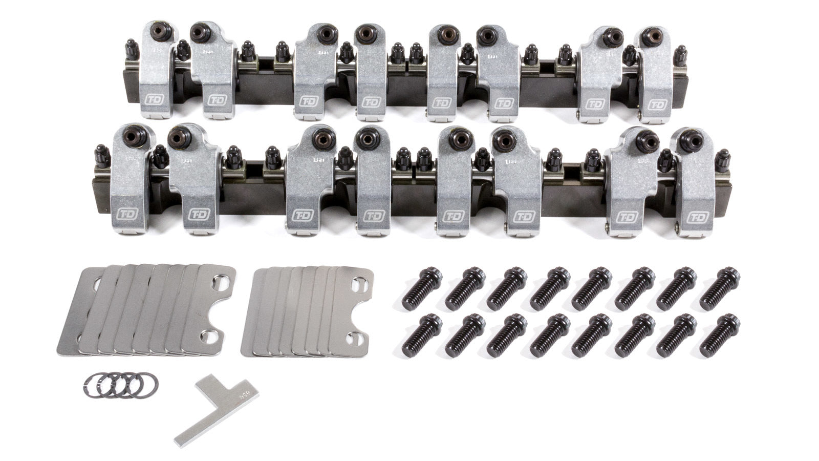 T&D Machine 2053-160/155 SBC Shaft Rocker Arm Kit w/Bowtie 18 Deg. Heads T&D Machine 2053-160/155