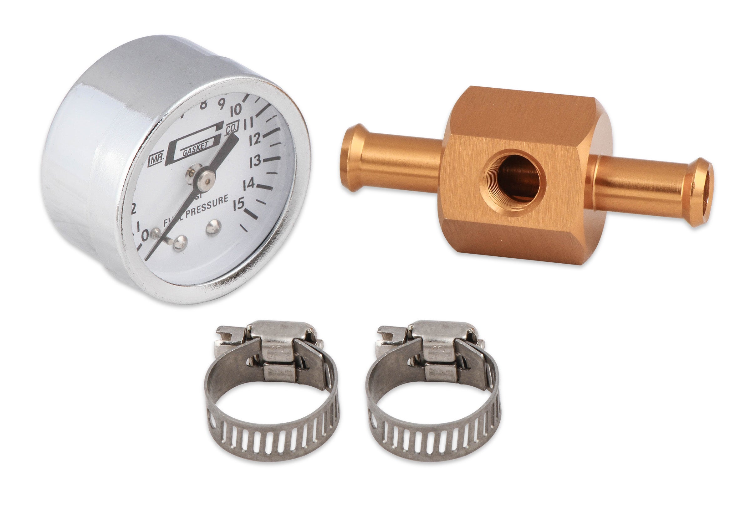 Mr Gasket 1560 Fuel Block With Fuel Pressure Gauge Mr Gasket 1560