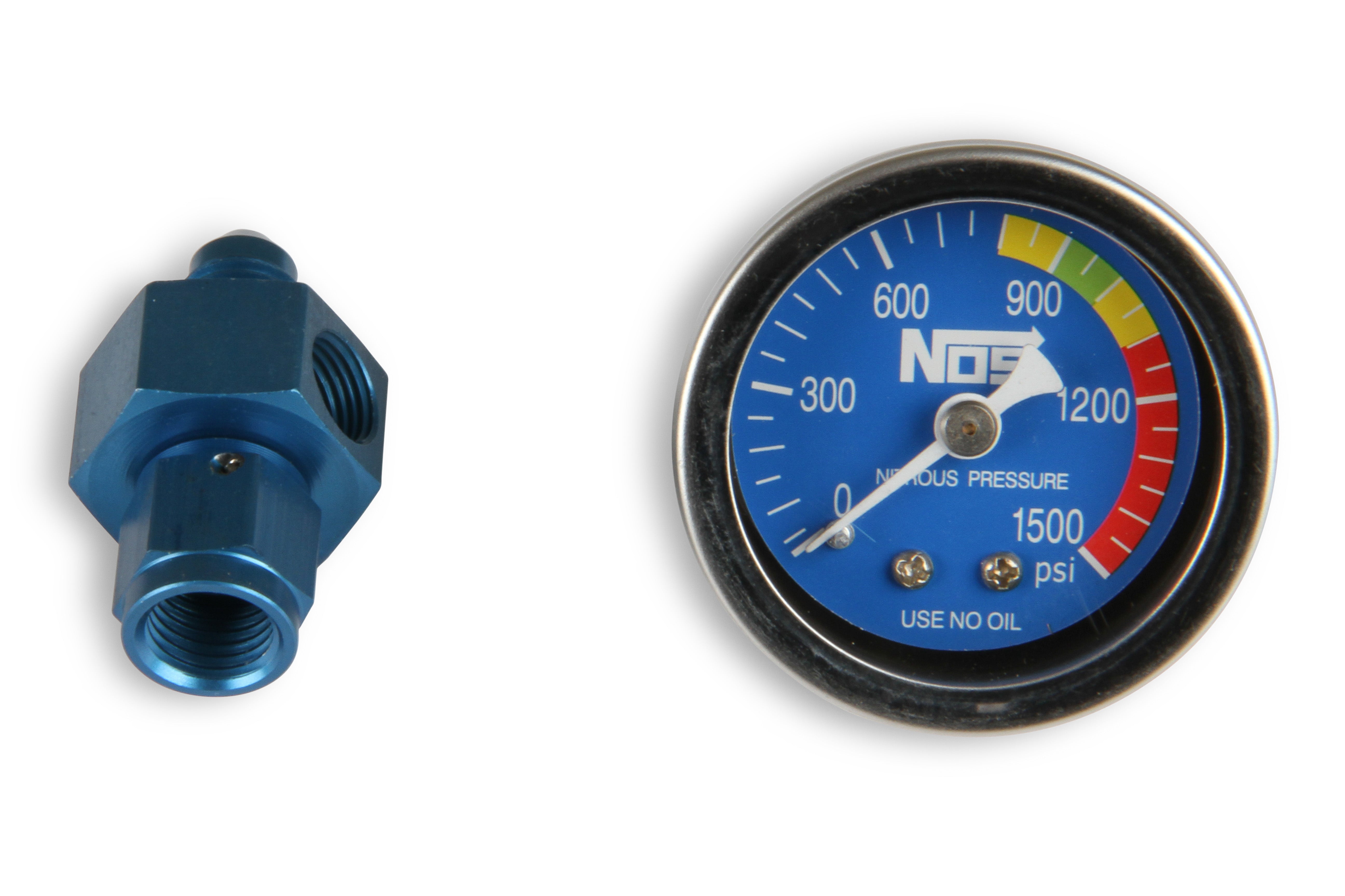 NOS Nitrous Gauge, Blue, 1-1/2" with -6AN Adapter