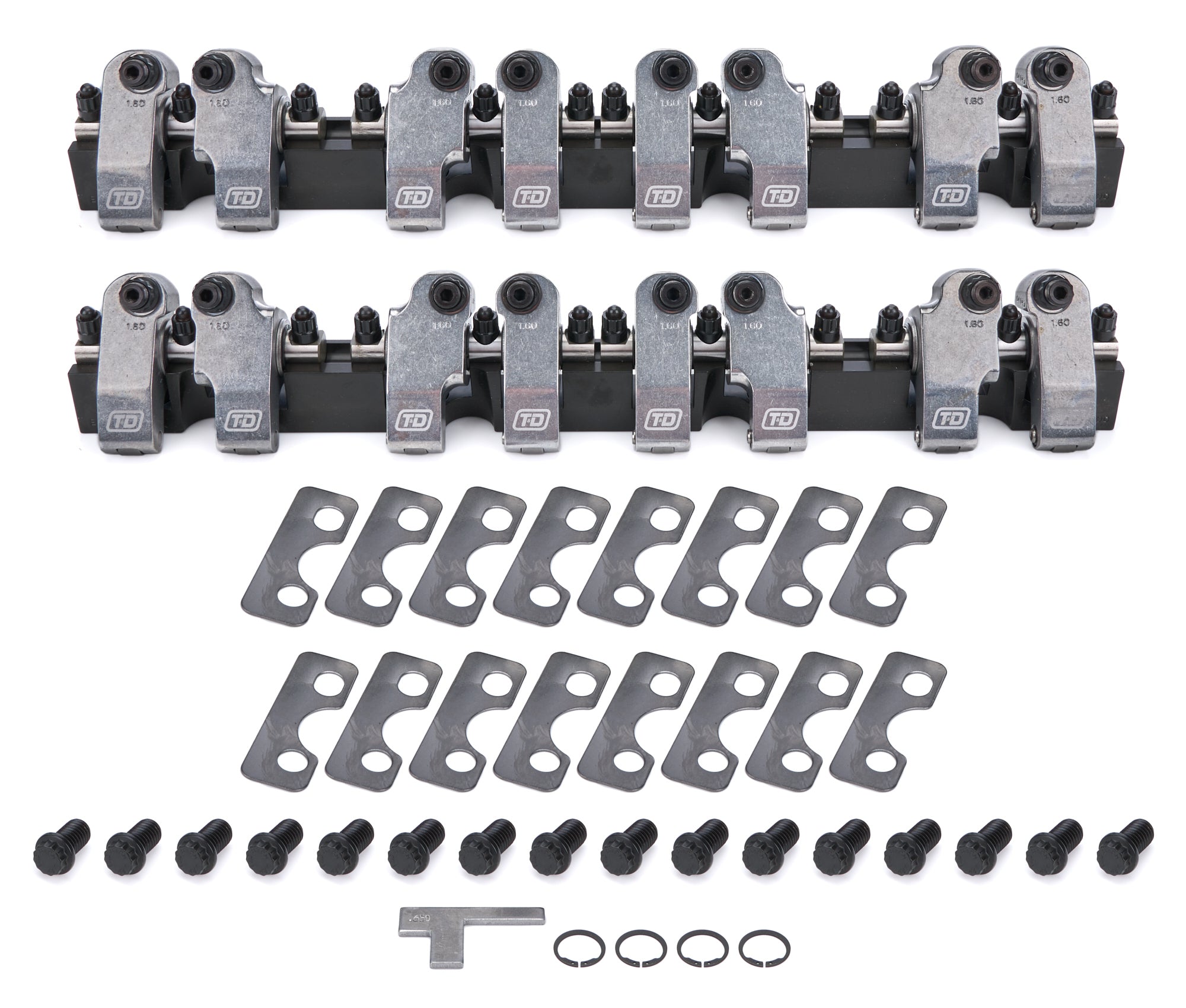 T&D Machine 2229-160/160 SBC Shaft Rocker System w/Brodix 18c/18 Clone T&D Machine 2229-160/160