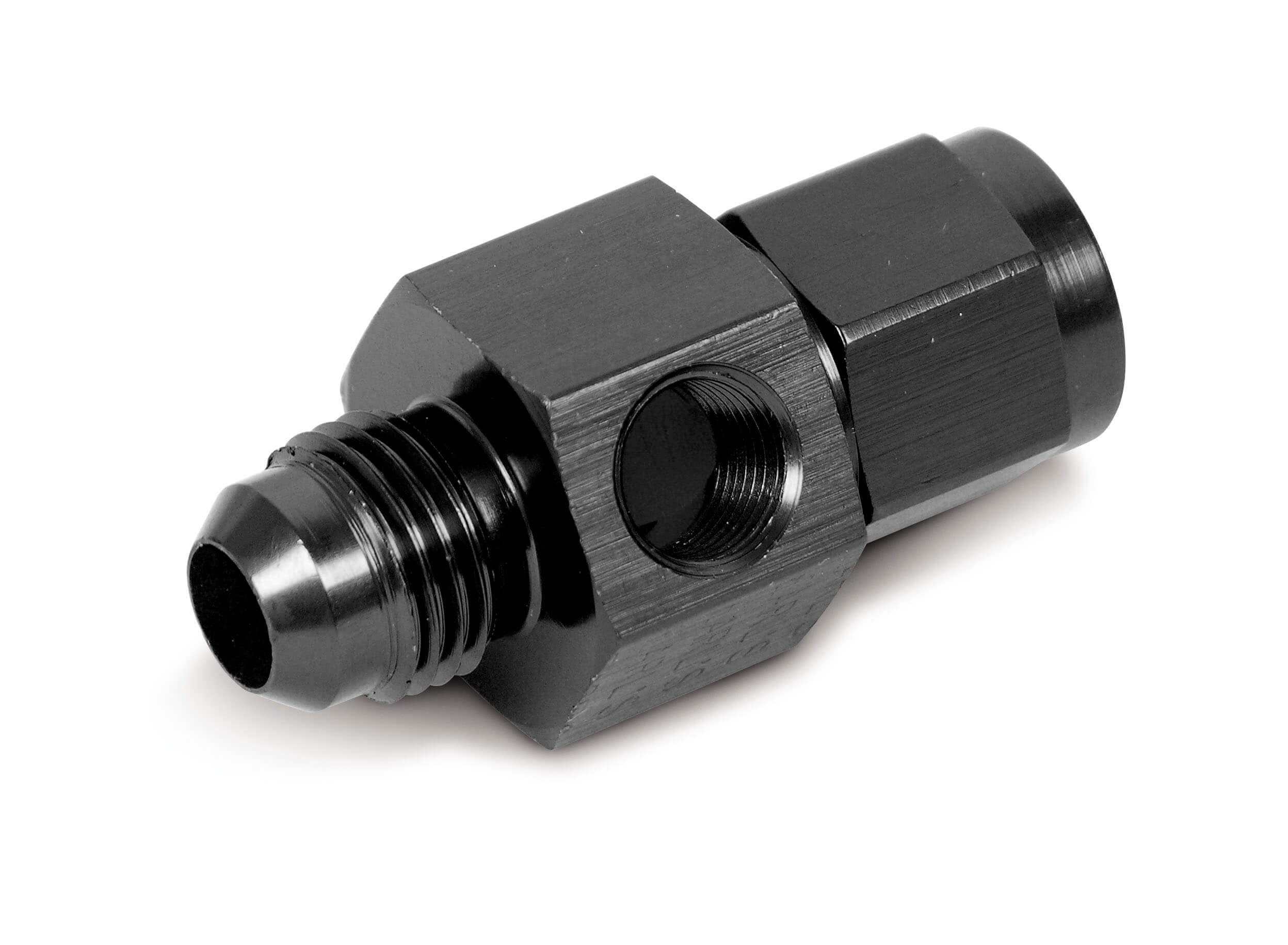 -6 MALE TO -6 FEMALE 1/8NPT GAGE ADAPTER, BLACK