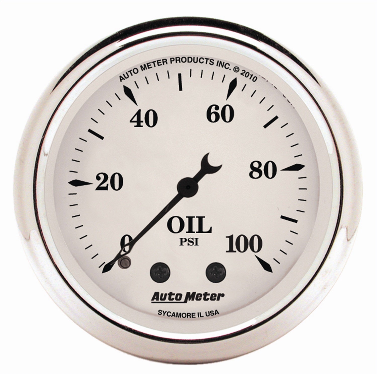 AutoMeter 1621 GAUGE; OIL PRESS; 2 1/16in.; 100PSI; MECH; OLD TYME WHITE AutoMeter 1621