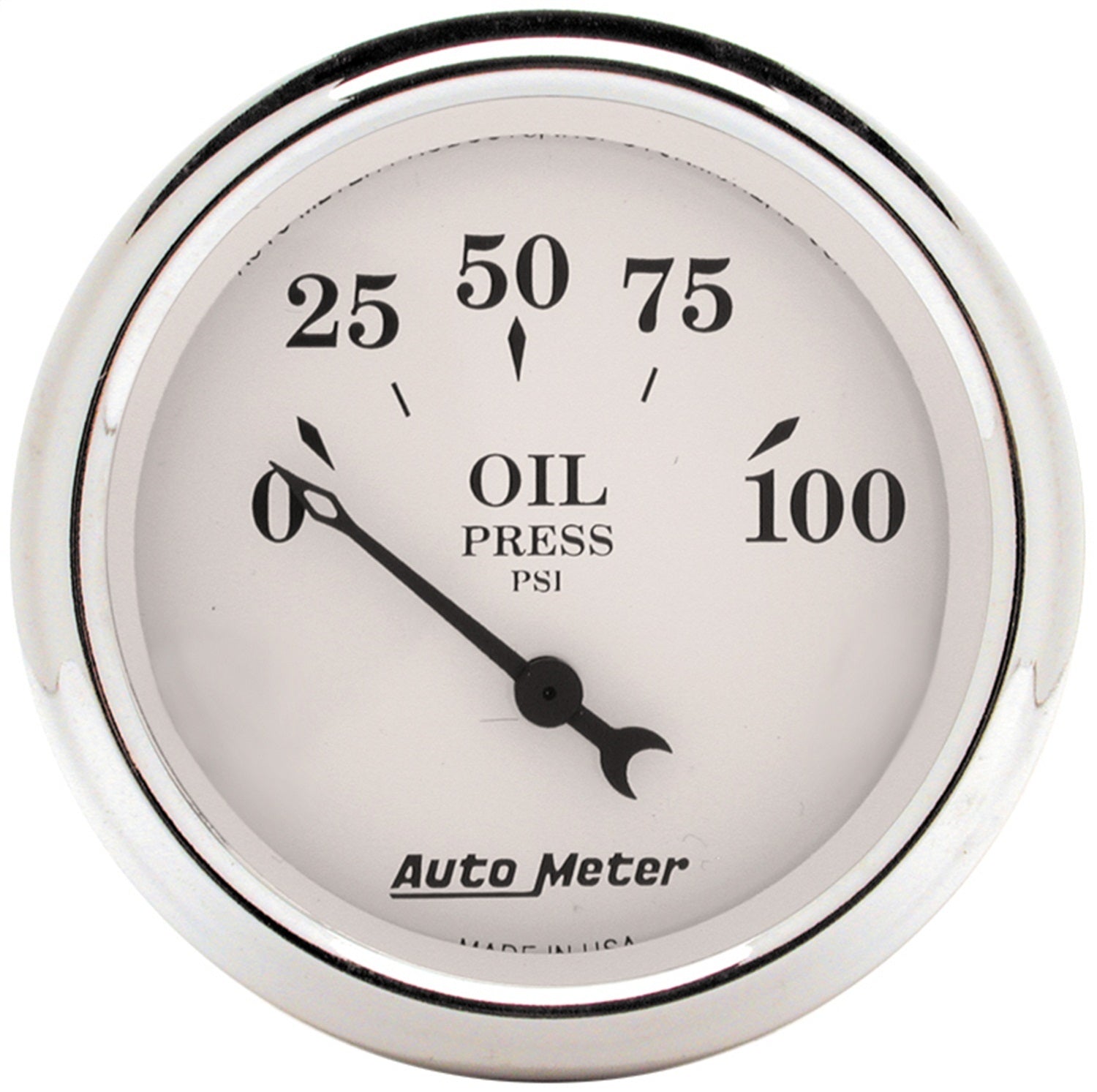 AutoMeter 1628 GAUGE; OIL PRESS; 2 1/16in.; 100PSI; ELEC; OLD TYME WHITE AutoMeter 1628