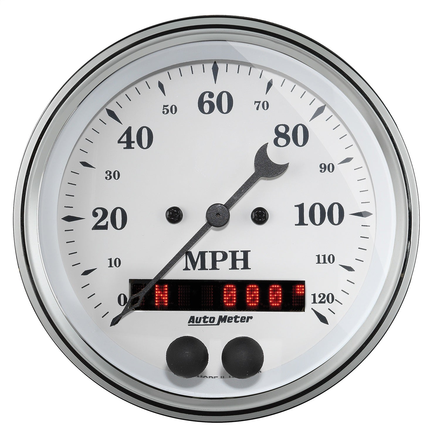 AutoMeter 1649 GAUGE; SPEEDOMETER; 3 3/8in.; 120MPH; GPS; OLD TYME WHITE AutoMeter 1649