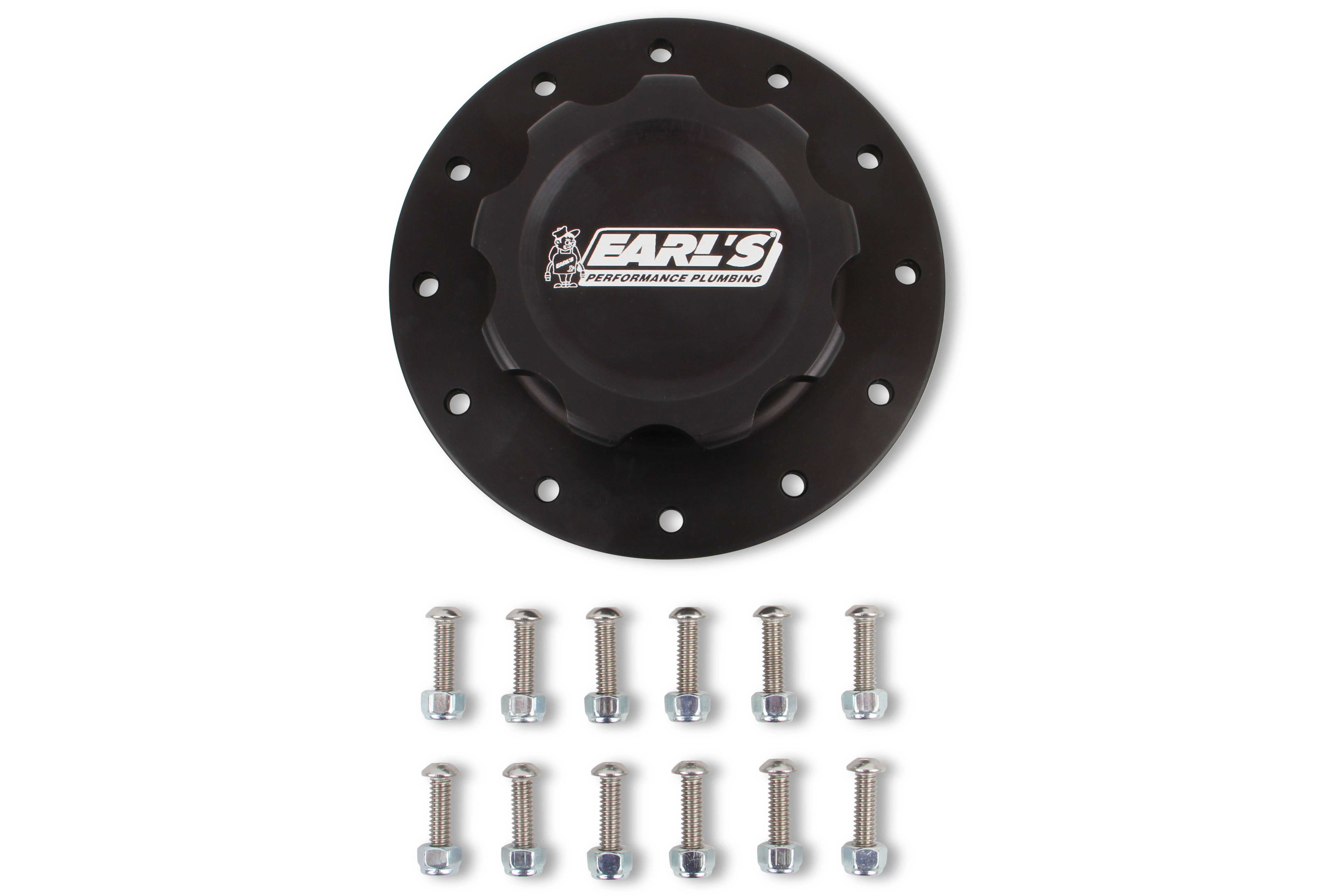 Earl's Performance 166017ERL Alm Fuel Cell Cap & Bung w/12 Bolt Flange Earl's Performance 166017ERL